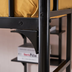 Black Loft Bed With Desk and Shelf