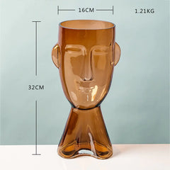 Face Glass Flower Vase