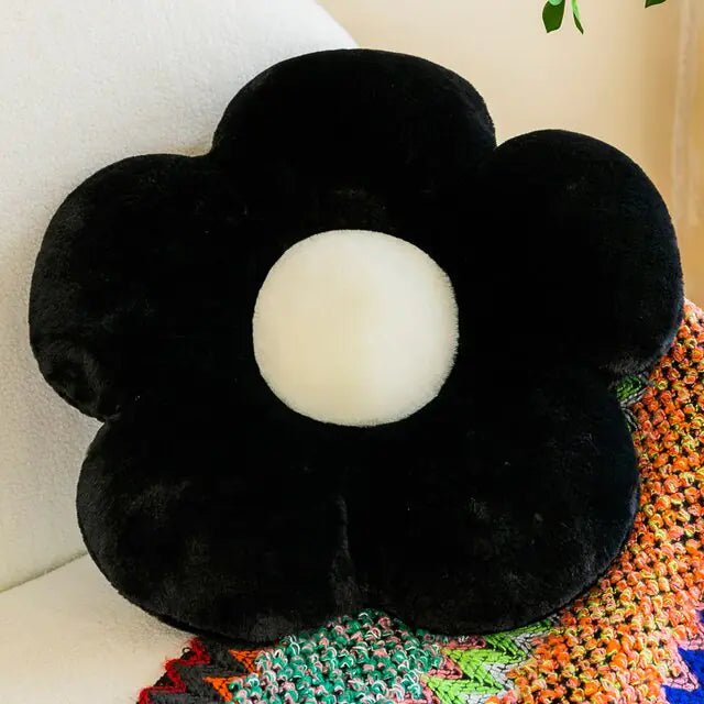 Black and White Flower Plush