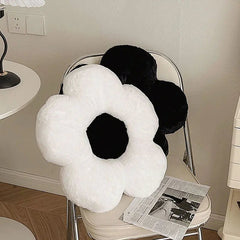 Black and White Flower Plush