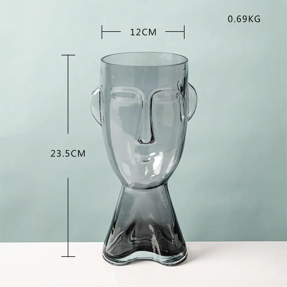 Face Glass Flower Vase