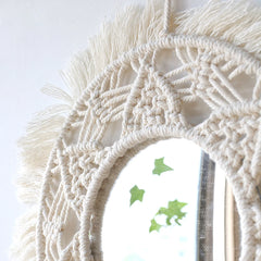 Round Mirror Macrame Style