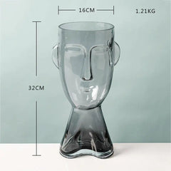 Face Glass Flower Vase