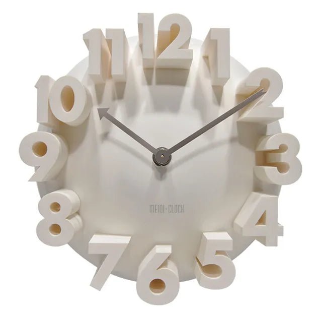 White 3D Wall Clock - Giully Wow Decor