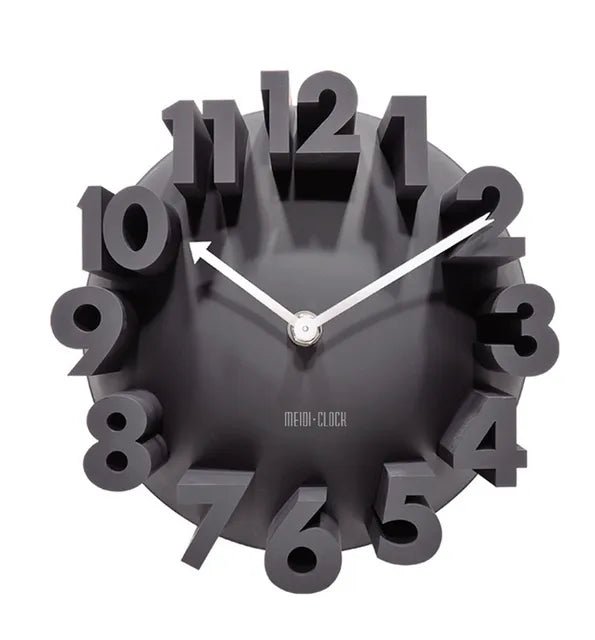 Black 3D Wall Clock - Giully Wow Decor