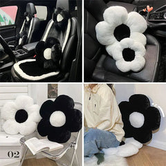 Black and White Flower Plush