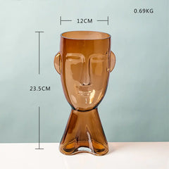 Face Glass Flower Vase