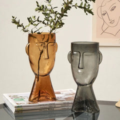 Face Glass Flower Vase