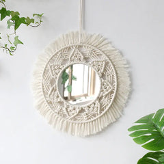 Round Mirror Macrame Style