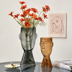 Face Glass Flower Vase